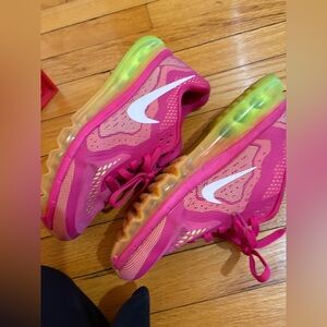Nike Air Max Pink and Yellow Running Shoes